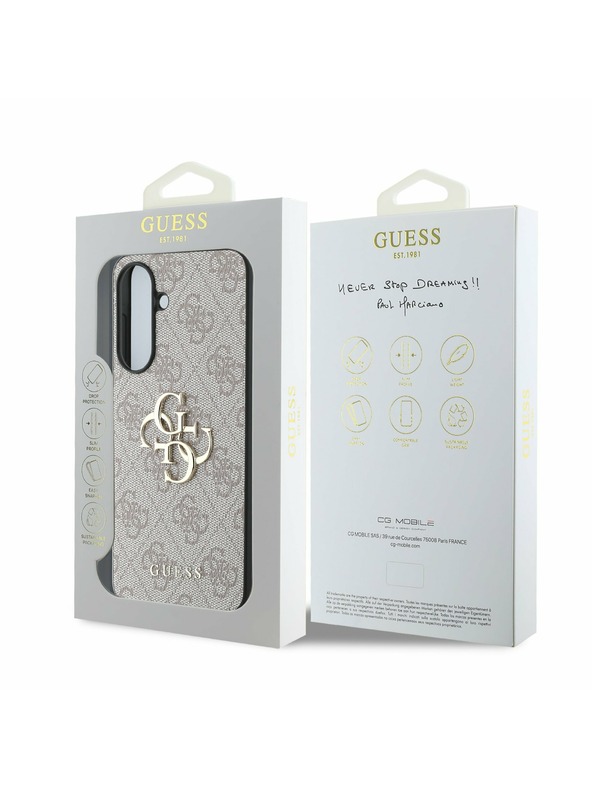 Guess Guess PU 4G Metal Logo Stražnji Poklopac za Samsung Galaxy A56 Pink
