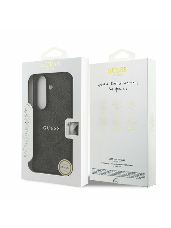 Guess Guess PU Leather 4G Colored Ring Magnetic Stražnji Poklopac za Samsung Galaxy Z Fold 7 Black