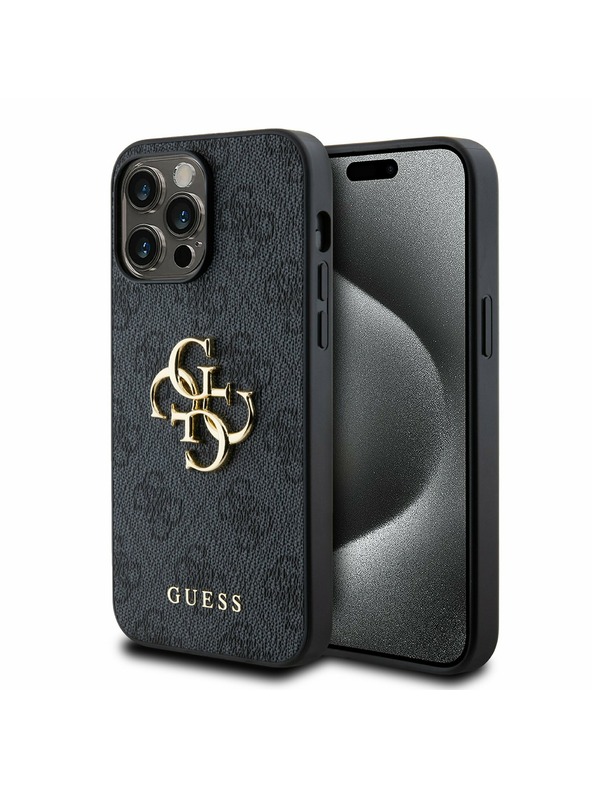 Guess Guess PU 4G Metal Logo Stražnji Poklopac za iPhone 14 Pro Max Grey