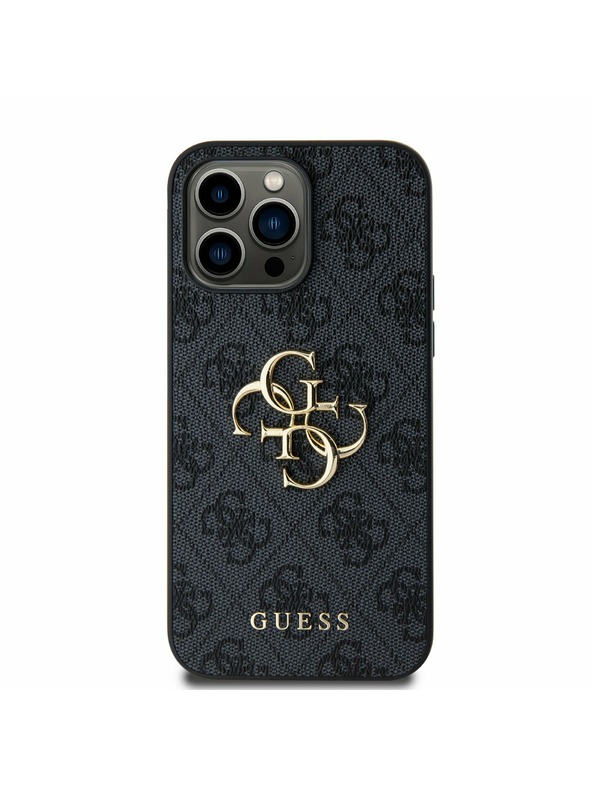 Guess Guess PU 4G Metal Logo Stražnji Poklopac za iPhone 14 Pro Max Grey
