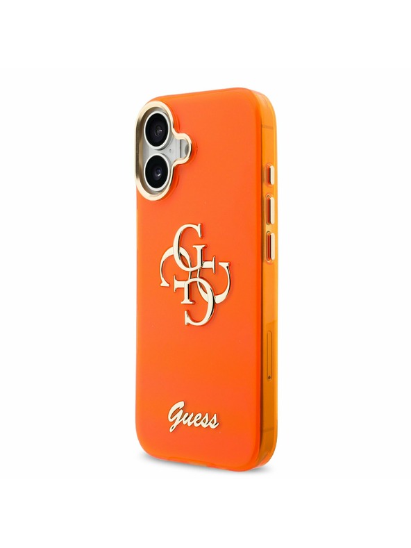 Guess Guess IML 4G Script Metal Logo Stražnji Poklopac za iPhone 17 Orange