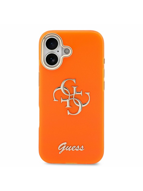 Guess Guess IML 4G Script Metal Logo Stražnji Poklopac za iPhone 17 Orange