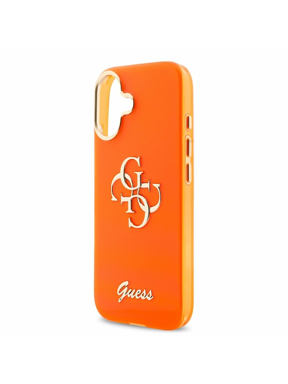Guess Guess IML 4G Script Metal Logo Stražnji Poklopac za iPhone 17 Orange