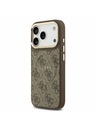 Guess Guess PU Leather 4G Gold Frame MagSafe Stražnji Poklopac za iPhone 17 Pro Brown