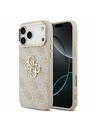 Guess Guess PU Leather 4G Metal Logo Gold Frame Stražnji Poklopac za iPhone 17 Pro Max Pink