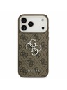 Guess Guess PU 4G Metal Logo Stražnji Poklopac za iPhone 17 Pro Max Silver Brown