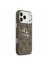 Guess Guess PU 4G Metal Logo Stražnji Poklopac za iPhone 17 Pro Max Silver Brown