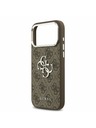 Guess Guess PU 4G Metal Logo Stražnji Poklopac za iPhone 17 Pro Max Silver Brown