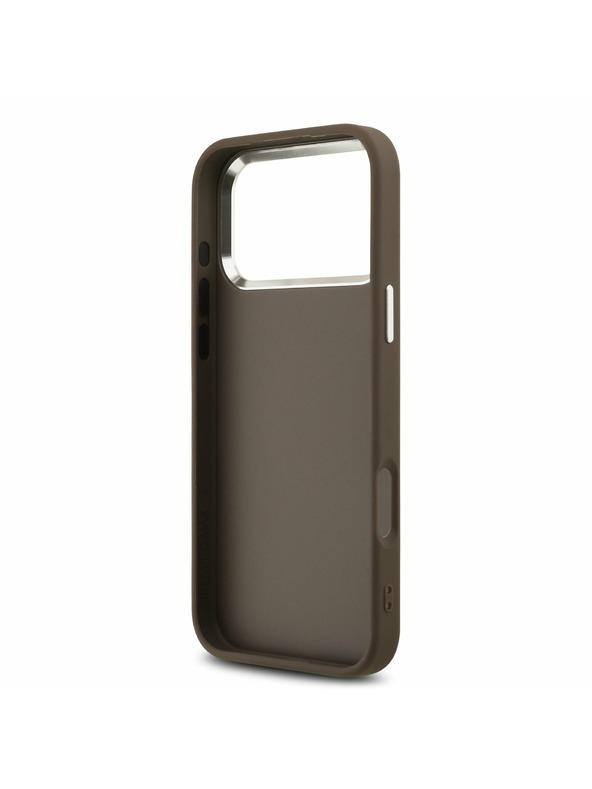 Guess Guess PU 4G Metal Logo Stražnji Poklopac za iPhone 17 Pro Max Silver Brown