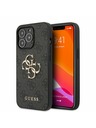 Guess PU 4G Metal Logo Zadní Kryt pro iPhone 13 Pro Grey Etui za telefon