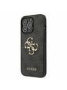 Guess PU 4G Metal Logo Zadní Kryt pro iPhone 13 Pro Grey Etui za telefon