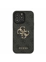 Guess PU 4G Metal Logo Zadní Kryt pro iPhone 13 Pro Grey Etui za telefon