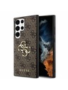 Guess Stražnja maska ​​Guess PU 4G s metalnim logotipom za Samsung Galaxy S23 Ultra Brown
