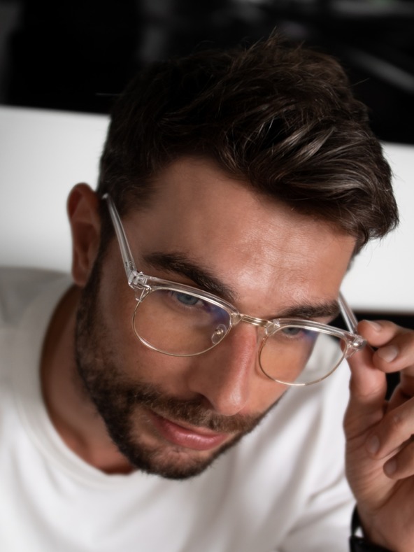 VEYREY VeyRey Blue Light Blocking Glasses Oval Sigrid Clear