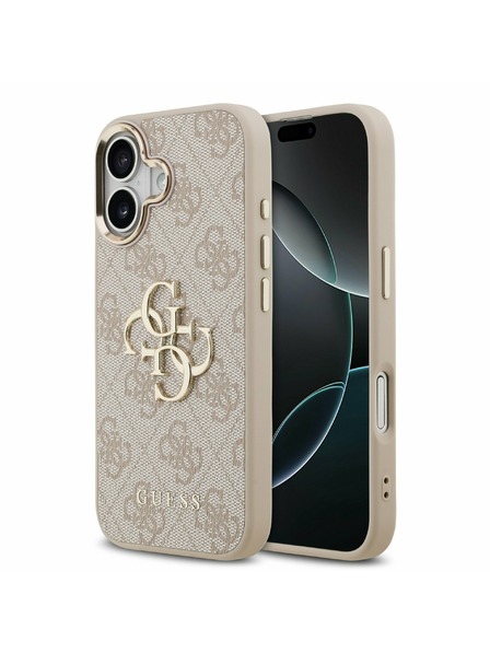 Guess Guess PU Leather 4G Metal Logo Gold Frame Stražnji Poklopac za iPhone 17 Pink