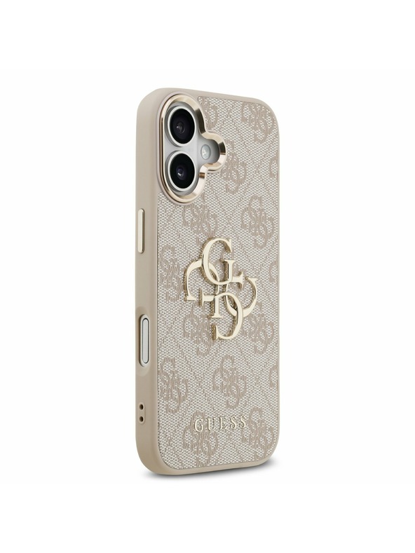 Guess Guess PU Leather 4G Metal Logo Gold Frame Stražnji Poklopac za iPhone 17 Pink