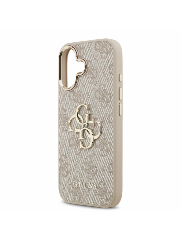 Guess Guess PU Leather 4G Metal Logo Gold Frame Stražnji Poklopac za iPhone 17 Pink