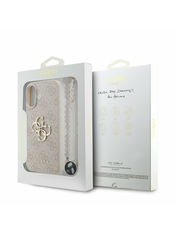 Guess Guess PU 4G Metal Logo Strap Stražnji Poklopac za iPhone 17 Pink