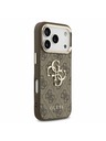 Guess Guess PU Leather 4G Metal Logo Gold Frame Stražnji Poklopac za iPhone 17 Pro Brown