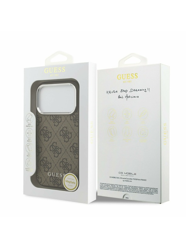 Guess Guess 4G MagSafe Stražnji Poklopac za iPhone 17 Pro Brown
