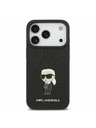 Karl Lagerfeld Karl Lagerfeld Fixed Glitter Metal Ikonik Stražnji Poklopac za iPhone 17 Pro Black