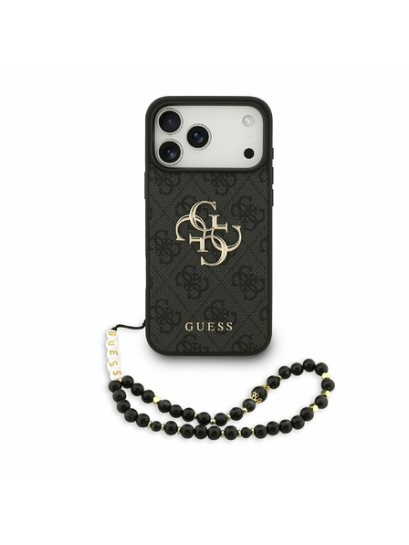 Guess Guess PU 4G Metal Logo Strap Stražnji Poklopac za iPhone 17 Pro Max Black