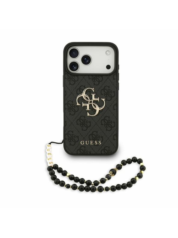 Guess Guess PU 4G Metal Logo Strap Stražnji Poklopac za iPhone 17 Pro Max Black