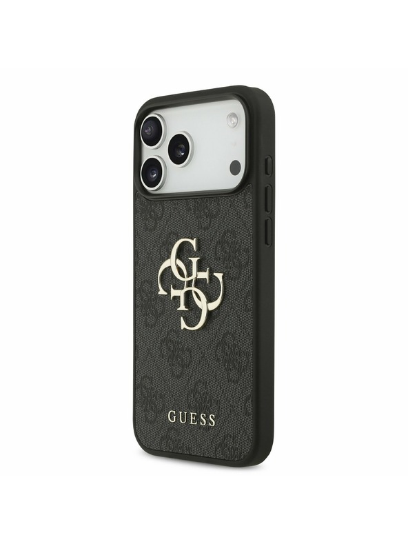 Guess Guess PU 4G Metal Logo Strap Stražnji Poklopac za iPhone 17 Pro Max Black