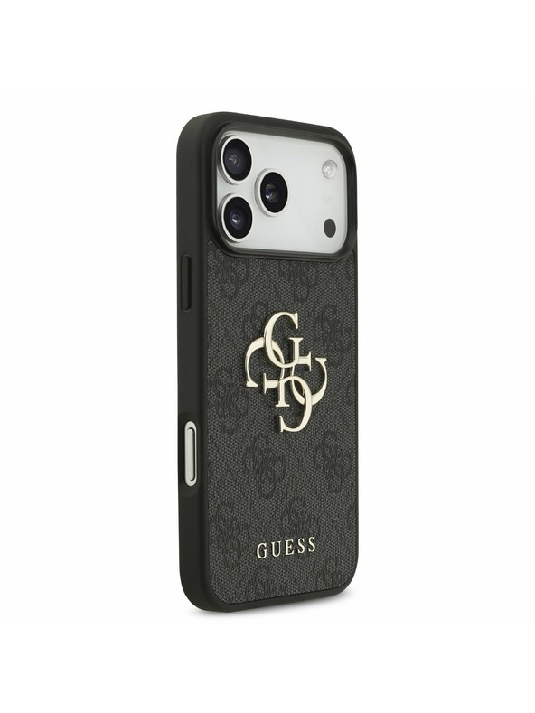 Guess Guess PU 4G Metal Logo Strap Stražnji Poklopac za iPhone 17 Pro Max Black