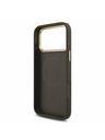 Guess Guess PU Leather 4G Strass Triangle Logo Gold Frame MagSafe Stražnji Poklopac za iPhone 17 Pro Max Brown