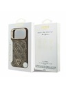 Guess Guess PU Leather 4G Strass Triangle Logo Gold Frame MagSafe Stražnji Poklopac za iPhone 17 Pro Max Brown