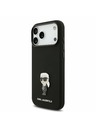 Karl Lagerfeld Karl Lagerfeld Liquid Silicone Metal Ikonik Stražnji Poklopac za iPhone 17 Pro Max Black