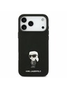 Karl Lagerfeld Karl Lagerfeld Liquid Silicone Metal Ikonik Stražnji Poklopac za iPhone 17 Pro Max Black