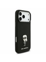 Karl Lagerfeld Karl Lagerfeld Liquid Silicone Metal Ikonik Stražnji Poklopac za iPhone 17 Pro Max Black