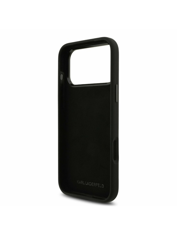 Karl Lagerfeld Karl Lagerfeld Liquid Silicone Metal Ikonik Stražnji Poklopac za iPhone 17 Pro Max Black