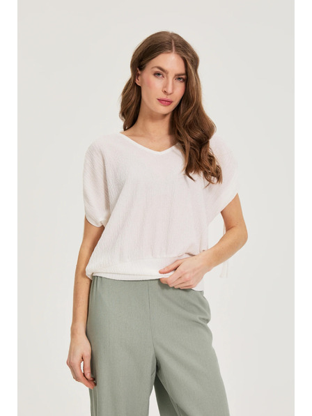 Moodo Glatka bijela bluza Moodo
