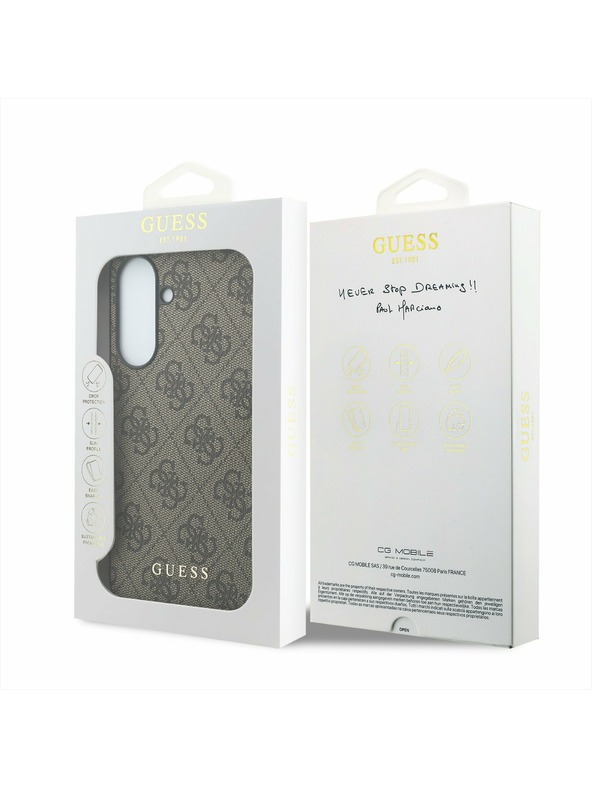 Guess Guess PU 4G Metal Classic Logo Stražnji Poklopac za Samsung Galaxy A37 Brown