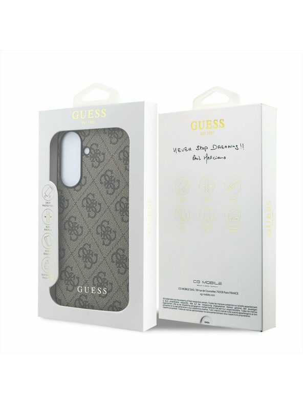 Guess Guess PU 4G Metal Classic Logo Stražnji Poklopac za Samsung Galaxy A57 Brown