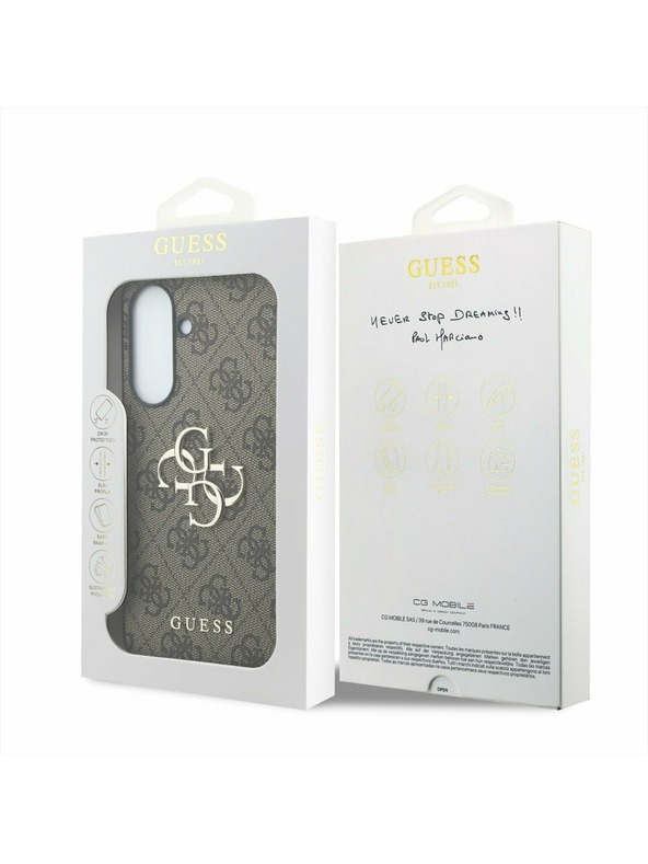 Guess Guess PU 4G Metal Logo Stražnji Poklopac za Samsung Galaxy A37 Brown