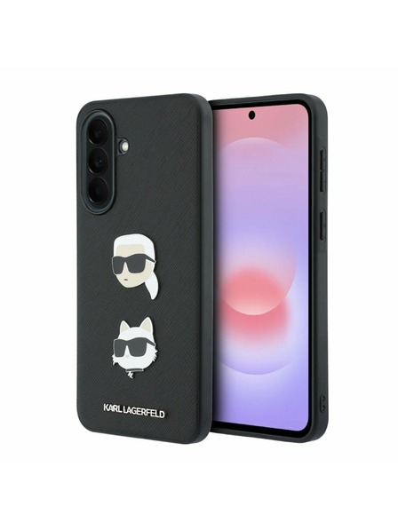 Karl Lagerfeld Karl Lagerfeld Liquid Silicone Metal Karl and Choupette Stražnji Poklopac za Samsung Galaxy A37 Black