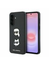 Karl Lagerfeld Karl Lagerfeld Liquid Silicone Metal Karl and Choupette Stražnji Poklopac za Samsung Galaxy A37 Black