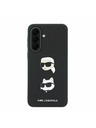 Karl Lagerfeld Karl Lagerfeld Liquid Silicone Metal Karl and Choupette Stražnji Poklopac za Samsung Galaxy A37 Black