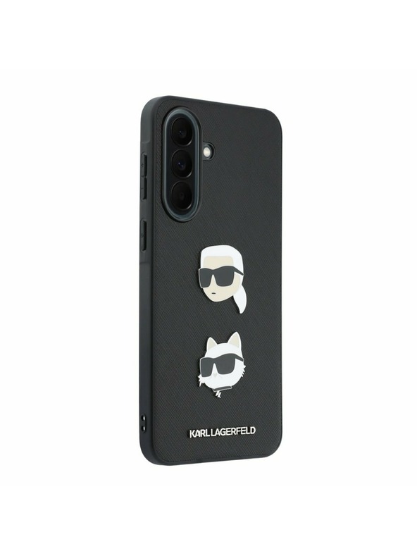 Karl Lagerfeld Karl Lagerfeld Liquid Silicone Metal Karl and Choupette Stražnji Poklopac za Samsung Galaxy A37 Black