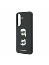 Karl Lagerfeld Karl Lagerfeld Liquid Silicone Metal Karl and Choupette Stražnji Poklopac za Samsung Galaxy A37 Black