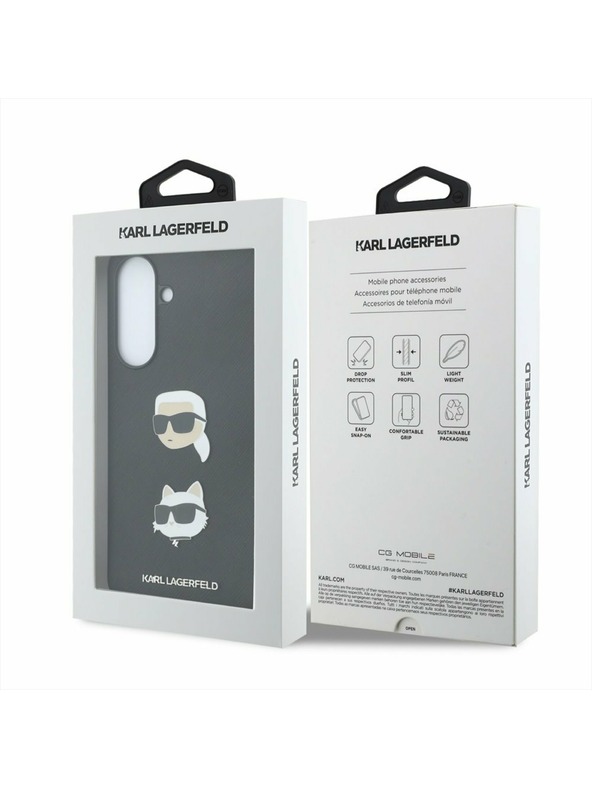 Karl Lagerfeld Karl Lagerfeld Liquid Silicone Metal Karl and Choupette Stražnji Poklopac za Samsung Galaxy A37 Black