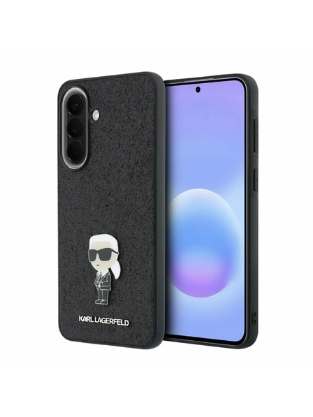 Karl Lagerfeld Karl Lagerfeld Fixed Glitter Metal Ikonik Stražnji Poklopac za Samsung Galaxy A57 Black