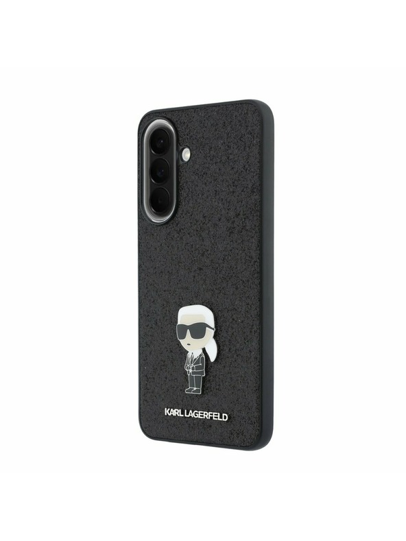 Karl Lagerfeld Karl Lagerfeld Fixed Glitter Metal Ikonik Stražnji Poklopac za Samsung Galaxy A57 Black