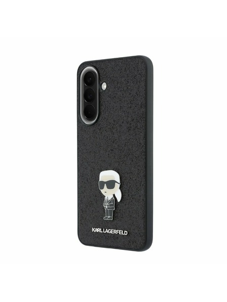 Karl Lagerfeld Karl Lagerfeld Fixed Glitter Metal Ikonik Stražnji Poklopac za Samsung Galaxy A57 Black