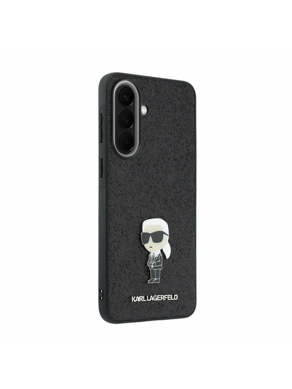 Karl Lagerfeld Karl Lagerfeld Fixed Glitter Metal Ikonik Stražnji Poklopac za Samsung Galaxy A57 Black