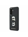 Karl Lagerfeld Karl Lagerfeld Liquid Silicone Metal Karl and Choupette Stražnji Poklopac za Samsung Galaxy A57 Black